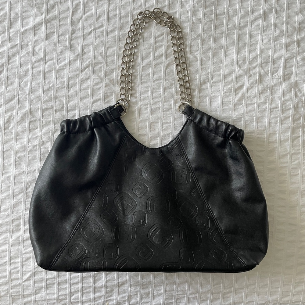 Black Embossed Women's Shoulder Bag